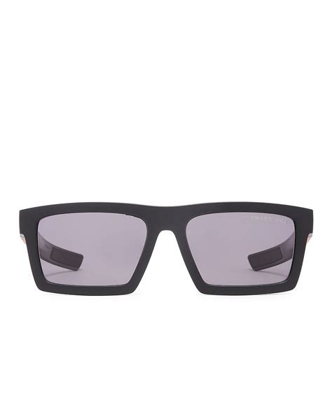 Prada Linea Rossa Rectangle Sunglasses in Matte Black